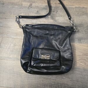 Coach -Kristin Black Leather Crossbody Bag